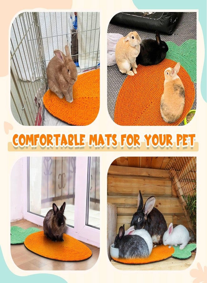 Maasechs Rabbit Scratching Pad, Natural Sisal Cat Bunny Scratcher Mats Cute Scratch Rug, Claws and Teeth Care for Biting Sleeping Nesting Small Animal Bedding Chew Toys Bed Play Toy(Carrots) - Image 4